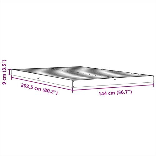 Sengeramme 140x200 cm massivt fyrretræ gyldenbrun
