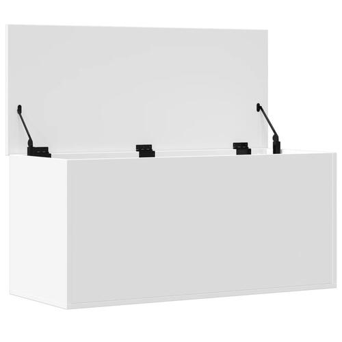Opbevaringsboks 100x42x46 cm konstrueret træ hvid
