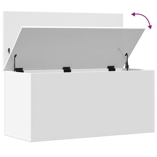 Opbevaringsboks 100x42x46 cm konstrueret træ hvid