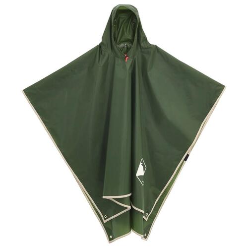 Regnponcho med hætte 223x145 cm 2-i-1 design grøn