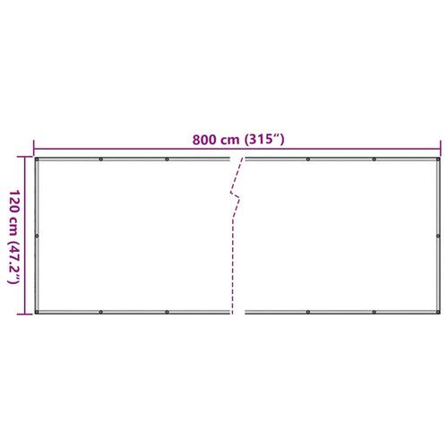 Haveafskærmning 800x120 cm PVC stendesign grå