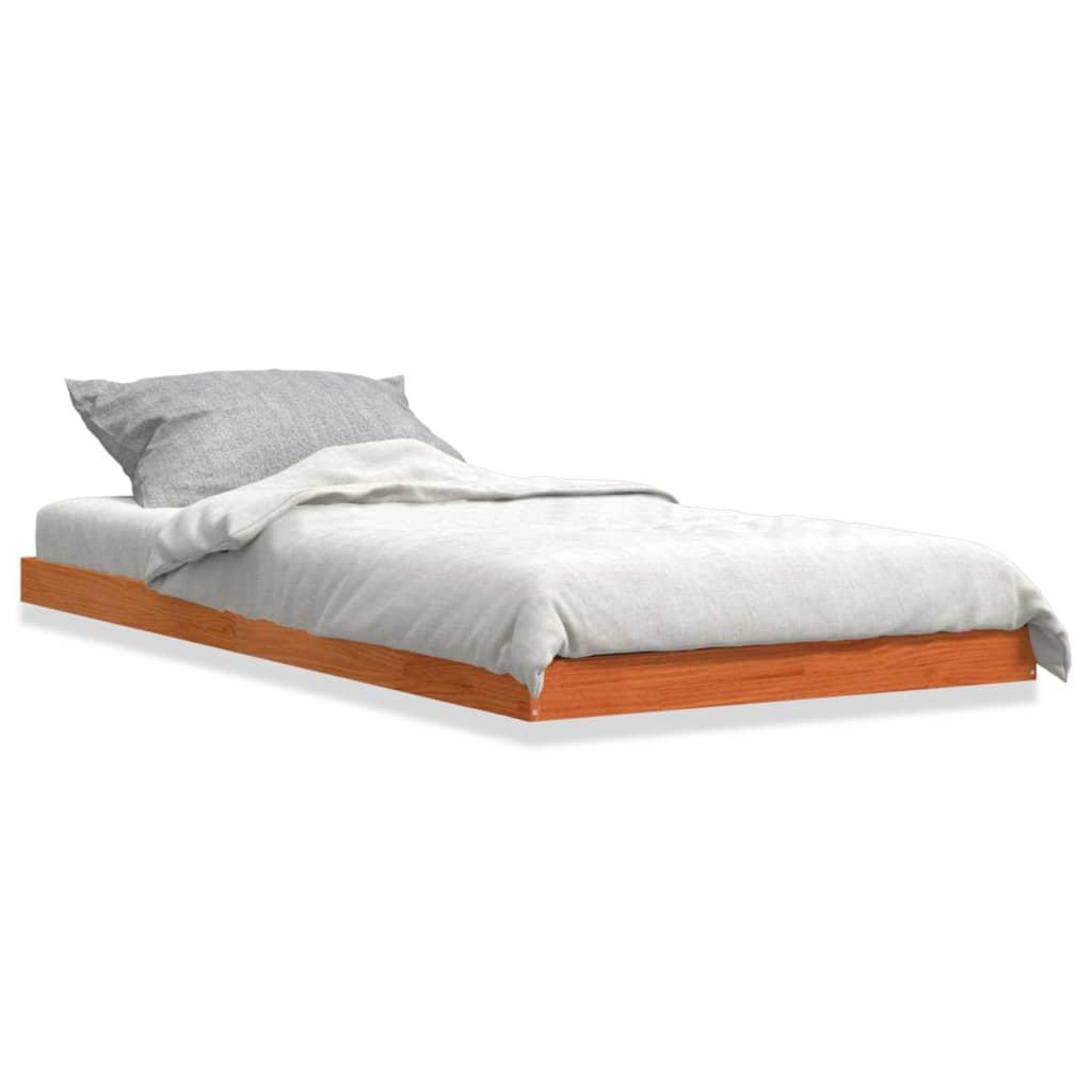 Sengeramme 100x200 cm massivt fyrretræ gyldenbrun
