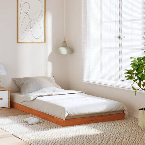 Sengeramme 100x200 cm massivt fyrretræ gyldenbrun