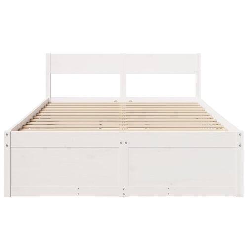 Sengeramme uden madras 135x190 cm massivt fyrretræ hvid