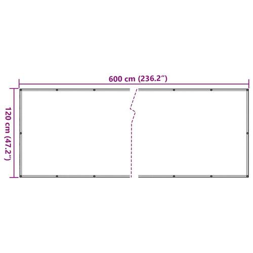 Haveafskærmning 600x120 cm PVC stendesign grå