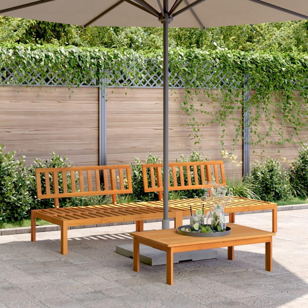 Midtermoduler 2 stk. til pallesofa massivt akacietræ