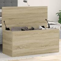 Opbevaringsboks 100x42x46 cm konstrueret træ sonoma-eg
