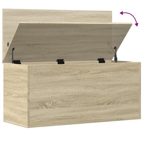 Opbevaringsboks 100x42x46 cm konstrueret træ sonoma-eg