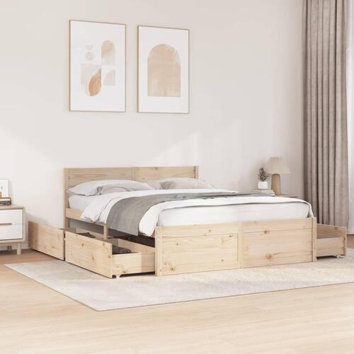 Sengeramme uden madras 150x200 cm massivt fyrretræ