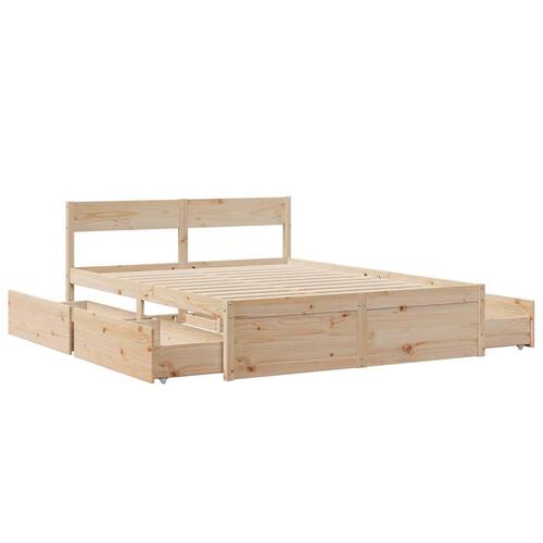 Sengeramme uden madras 150x200 cm massivt fyrretræ