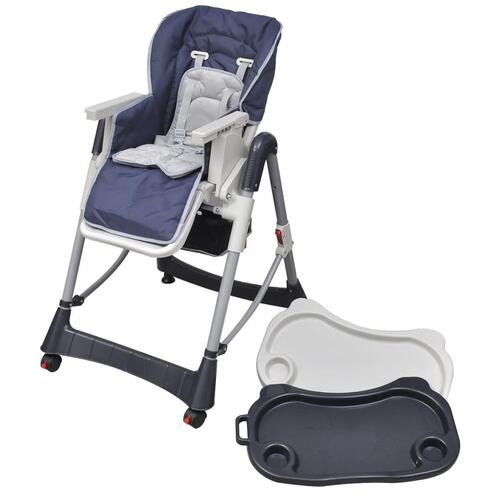 Babyhøjstol Deluxe mørkeblå højdejusterbar