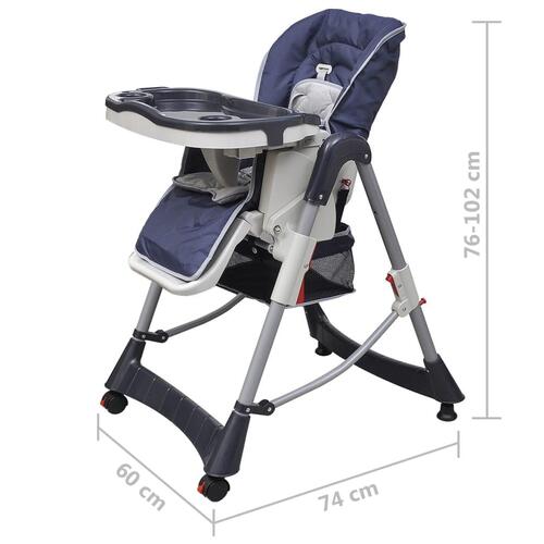 Babyhøjstol Deluxe mørkeblå højdejusterbar