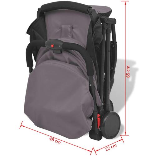 Lille klapvogn 89x47,5x104 cm grå