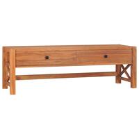 Tv-bord med skuffer 120x40x45 cm massivt teaktræ