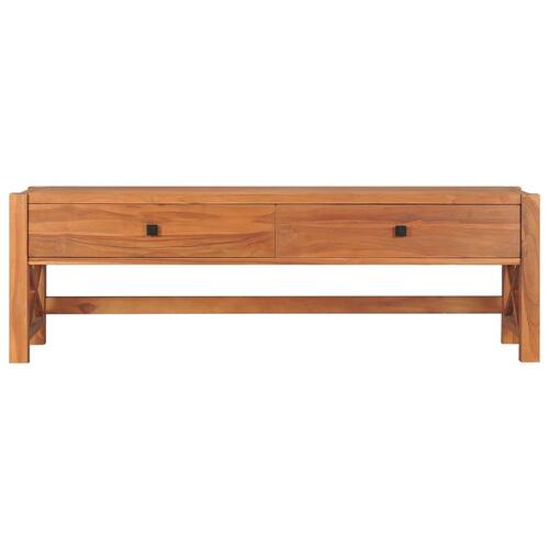 Tv-bord med skuffer 120x40x45 cm massivt teaktræ