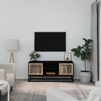 Tv-bord 105x30x45 cm konstrueret træ og jern sort
