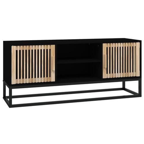 Tv-bord 105x30x45 cm konstrueret træ og jern sort