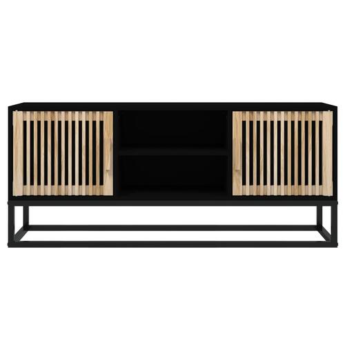 Tv-bord 105x30x45 cm konstrueret træ og jern sort