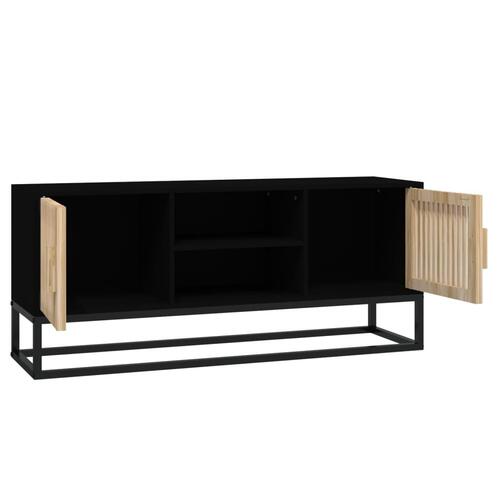 Tv-bord 105x30x45 cm konstrueret træ og jern sort