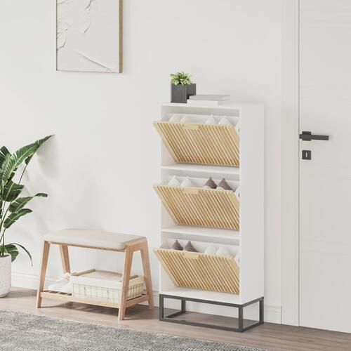 Skoskab 52x25x120 cm konstrueret træ hvid