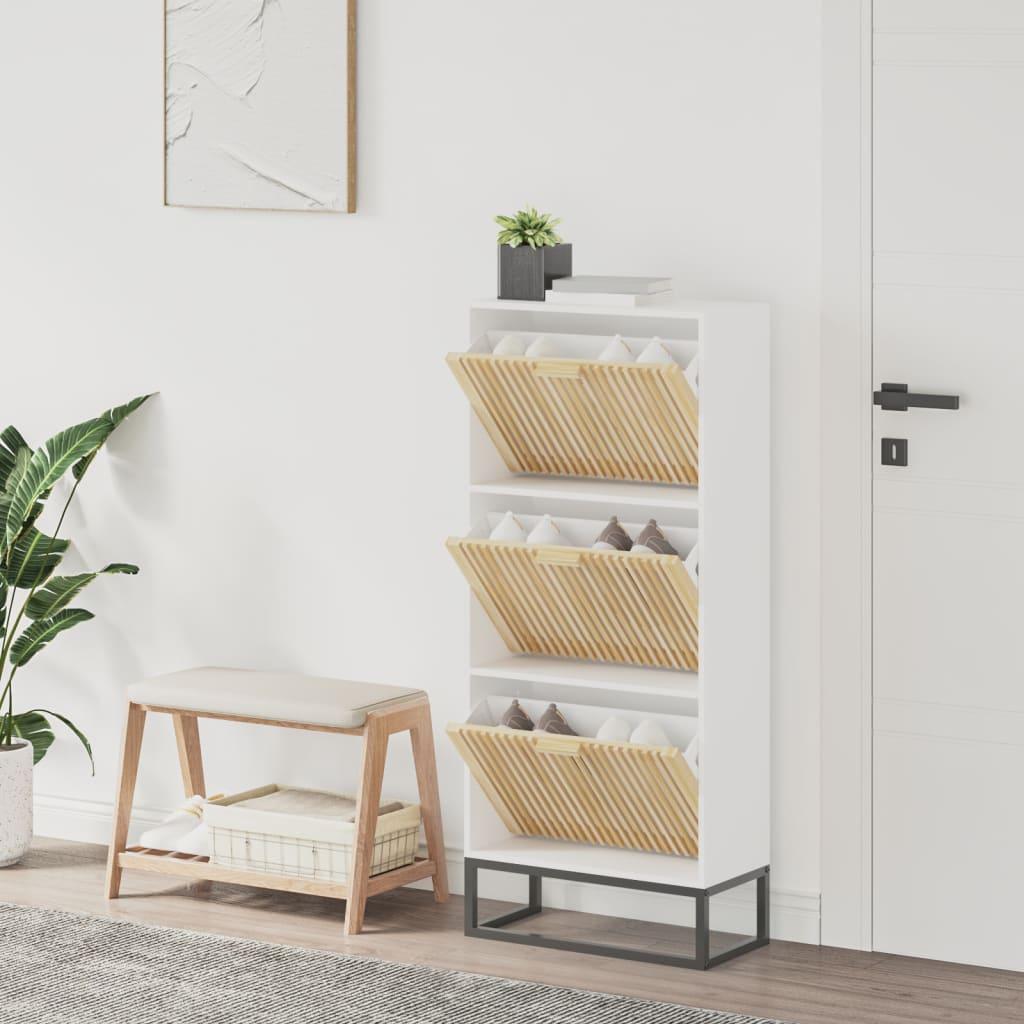 Skoskab 52x25x120 cm konstrueret træ hvid