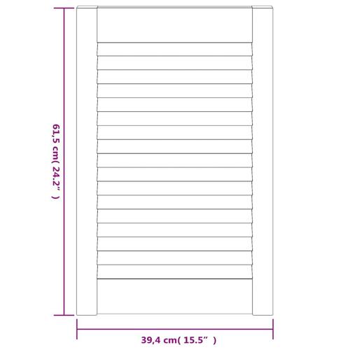 Skabslåge 61,5x39,4 cm lameldesign massivt fyrretræ