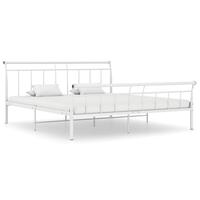 Sengestel 200x200 cm metal hvid