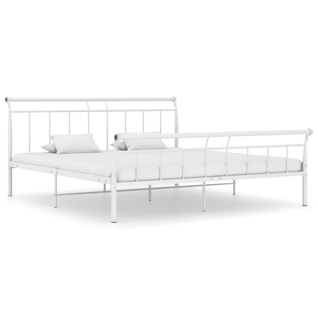 Sengestel 200x200 cm metal hvid