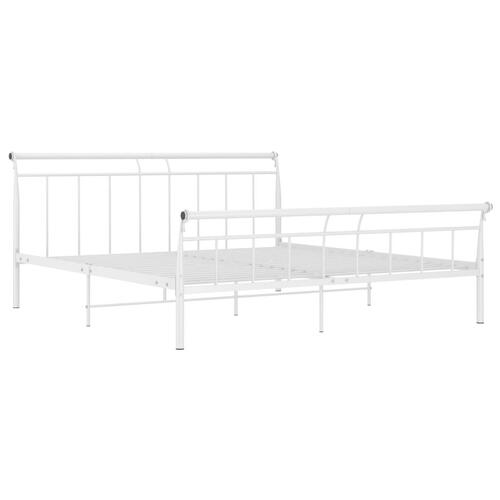Sengestel 200x200 cm metal hvid