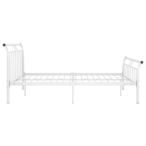 Sengestel 200x200 cm metal hvid