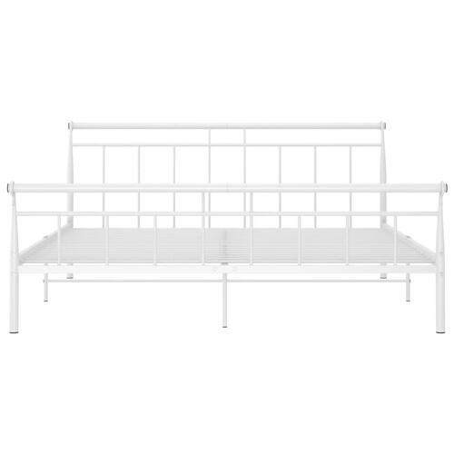 Sengestel 200x200 cm metal hvid