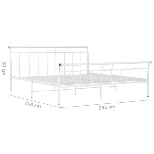 Sengestel 200x200 cm metal hvid