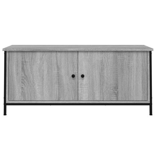 Tv-bord med låger 102x35x45 cm konstrueret træ grå sonoma-eg