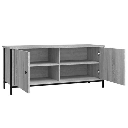 Tv-bord med låger 102x35x45 cm konstrueret træ grå sonoma-eg