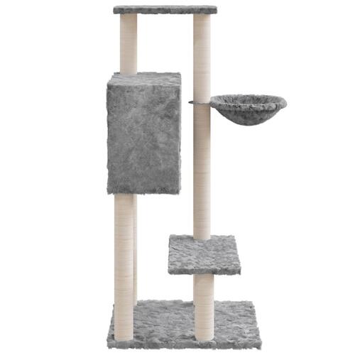 Kradsetræ med sisalkradsestolper 108,5 cm lysegrå