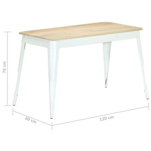 Spisebord 120 x 60 x 76 cm massivt mangotræ
