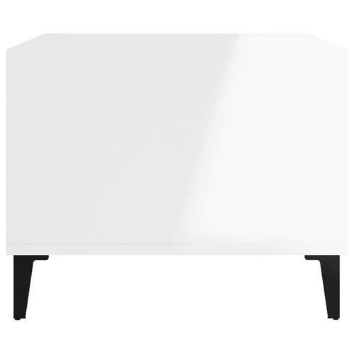 Sofabord 60x50x40 cm konstrueret træ hvid højglans
