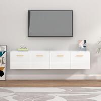Vægskabe 2 stk. 80x35x36,5 cm konstrueret træ hvid højglans