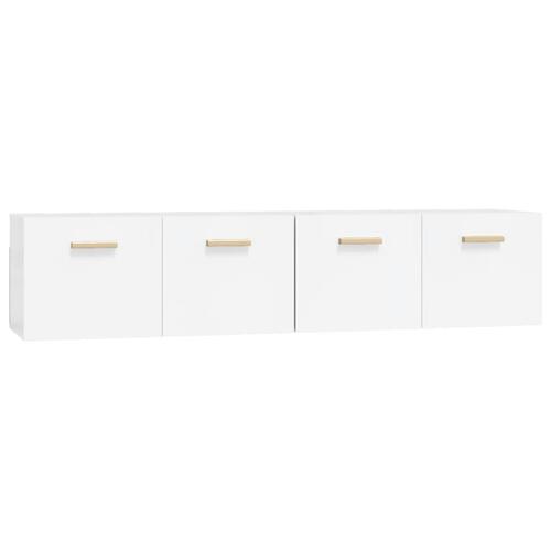 Vægskabe 2 stk. 80x35x36,5 cm konstrueret træ hvid højglans