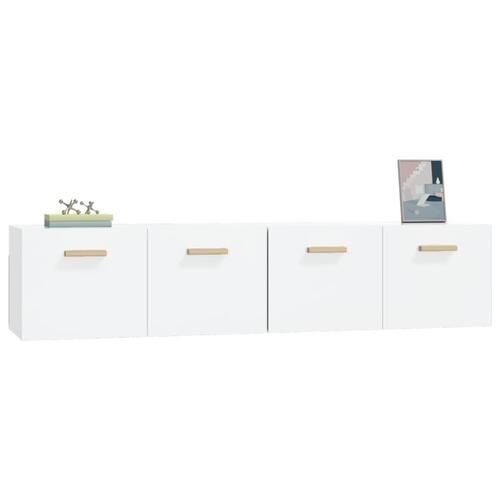 Vægskabe 2 stk. 80x35x36,5 cm konstrueret træ hvid højglans