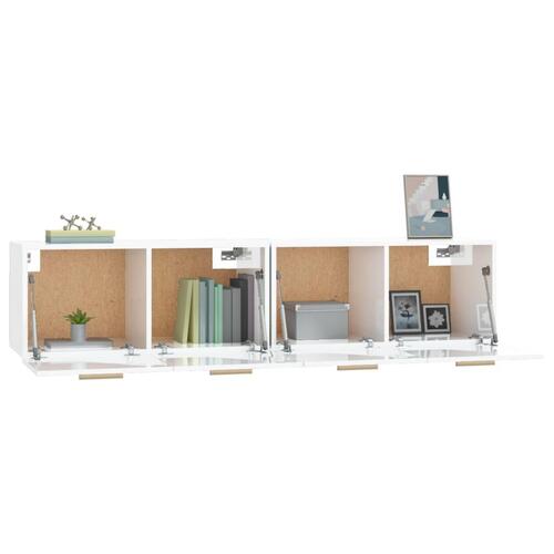 Vægskabe 2 stk. 80x35x36,5 cm konstrueret træ hvid højglans
