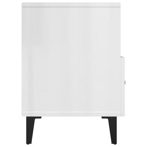 Tv-bord 80x36x50 cm konstrueret træ hvid højglans