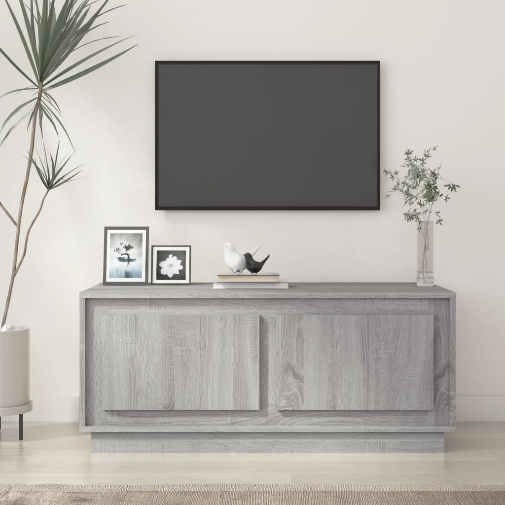 Sofabord 102x50x44 cm konstrueret træ grå sonoma-eg