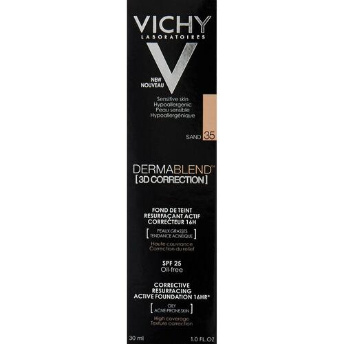 Flydende makeup foundation Vichy Dermablend 3D Correction 30 ml Spf 25 Nº 35 Sand