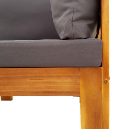 Hjørnemodul til havesofa med hynder massivt akacietræ