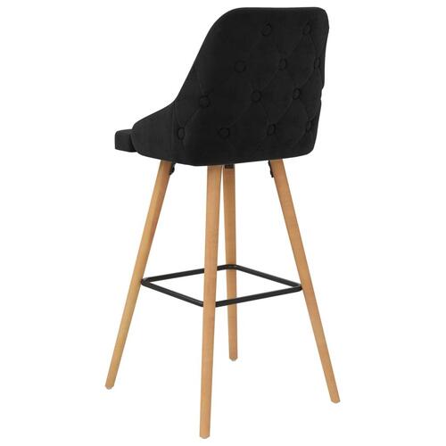 Barstole 2 stk. fløjl sort