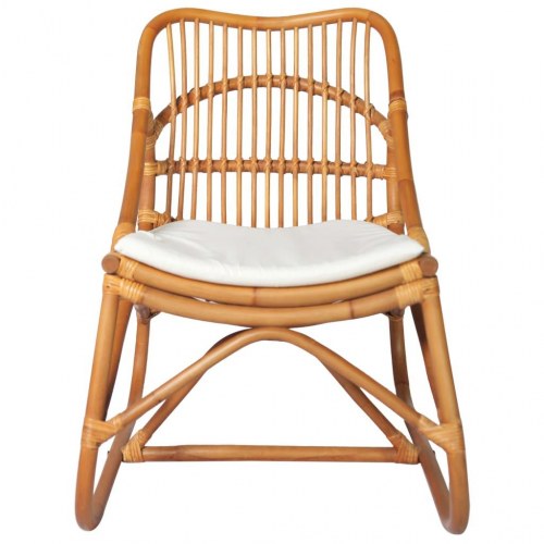 Rattanstol linned lysebrun