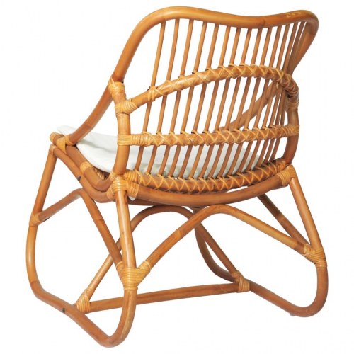 Rattanstol linned lysebrun