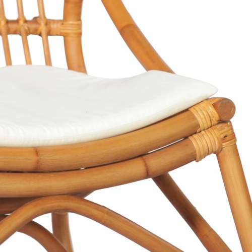 Rattanstol linned lysebrun