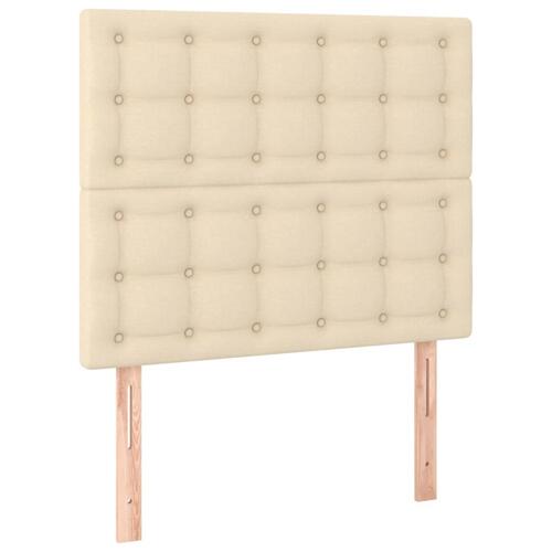 Sengegavle 2 stk. 80x5x78/88 cm stof cremefarvet